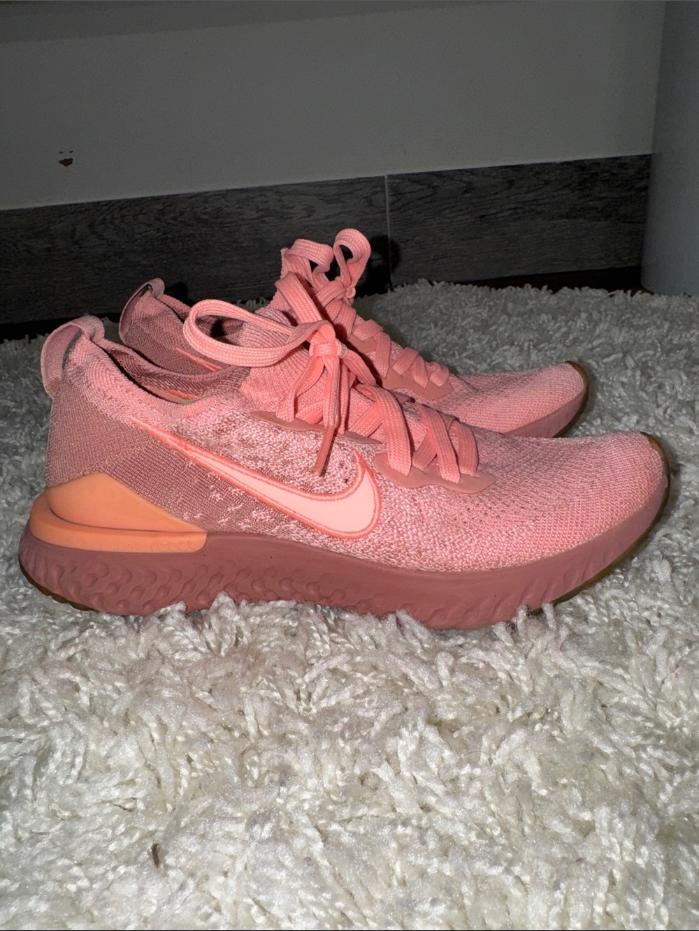 Nike React Women’s Pink Coral Knit Sneakers